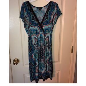 Blue patterned dress